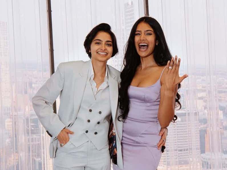 Sufi Malik (left) and Anjali Chakra (right) on their engagement day (Instagram)