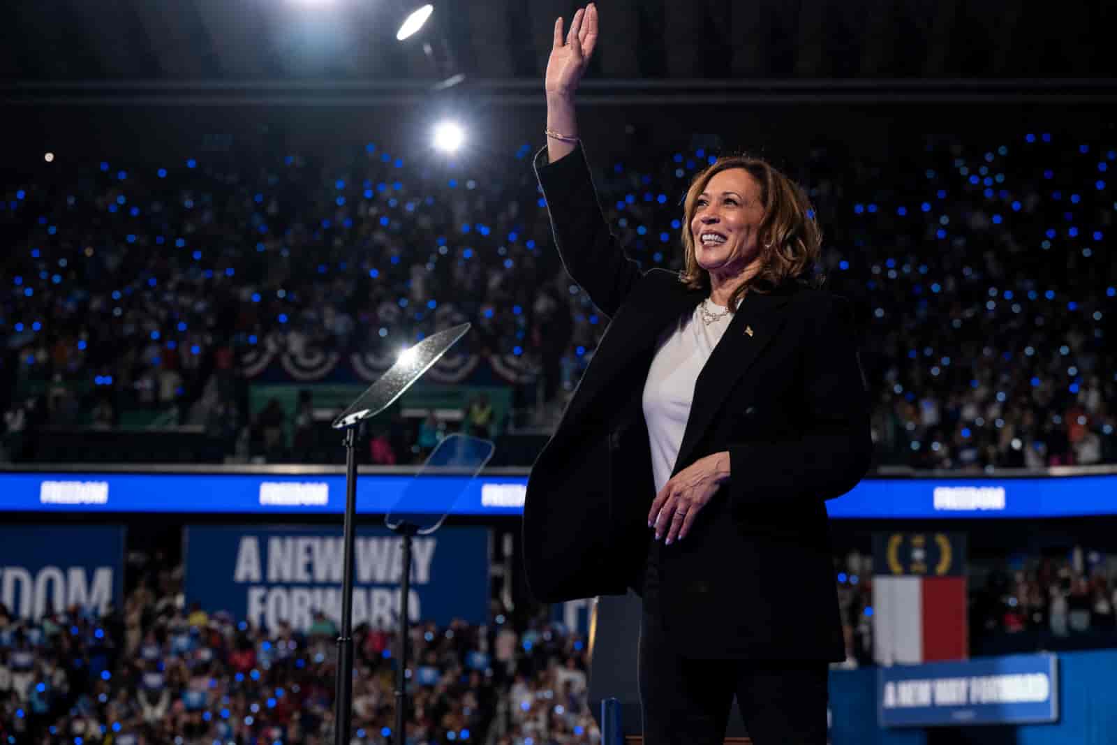 Vice President Kamala Harris delivers remarks during a campaign rally in Greensboro, North Carolina on September 12, 2024 (Christopher Dilts/Harris for President)