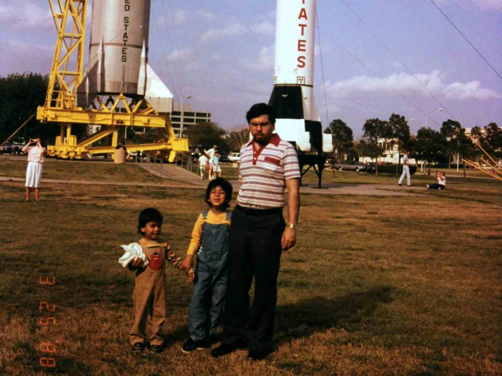 Indian American family visiting Johnson Space Center