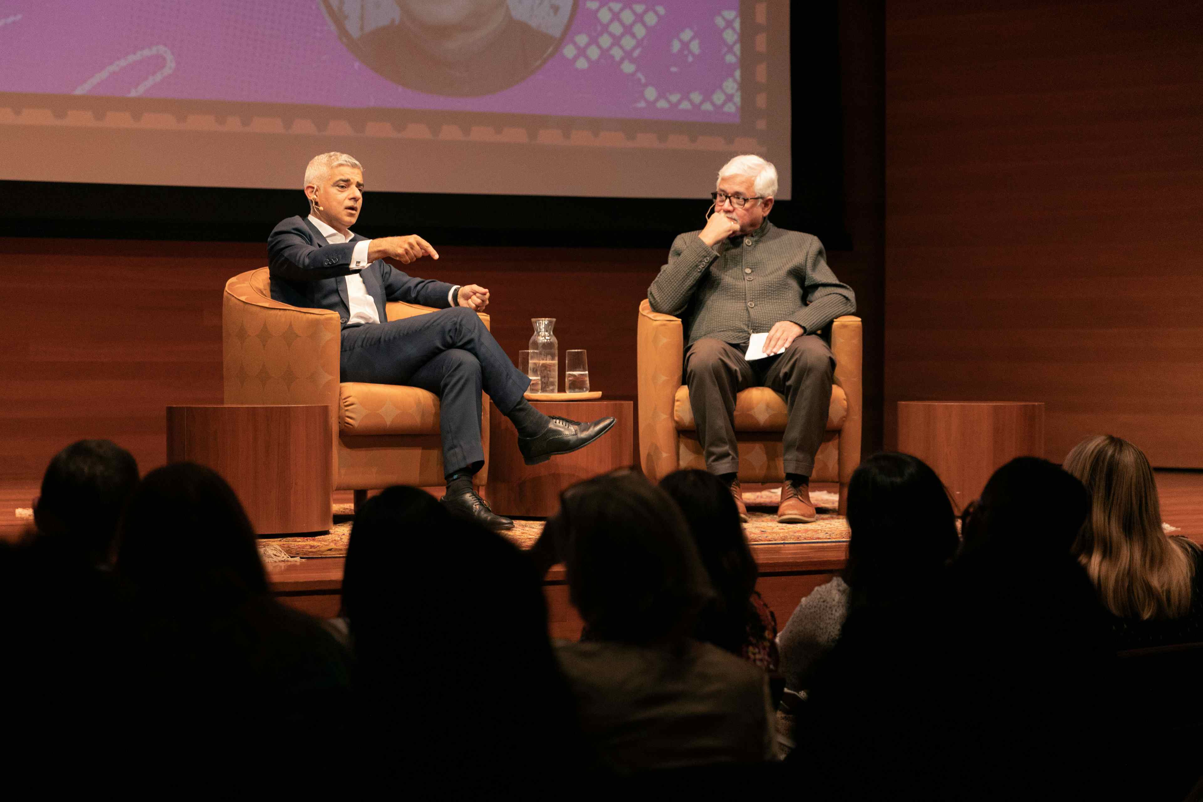 Mayor of London Sadiq Khan with writer Amitav Ghosh