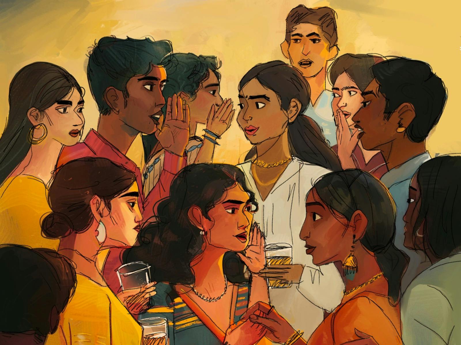 illustration of people talking gossip